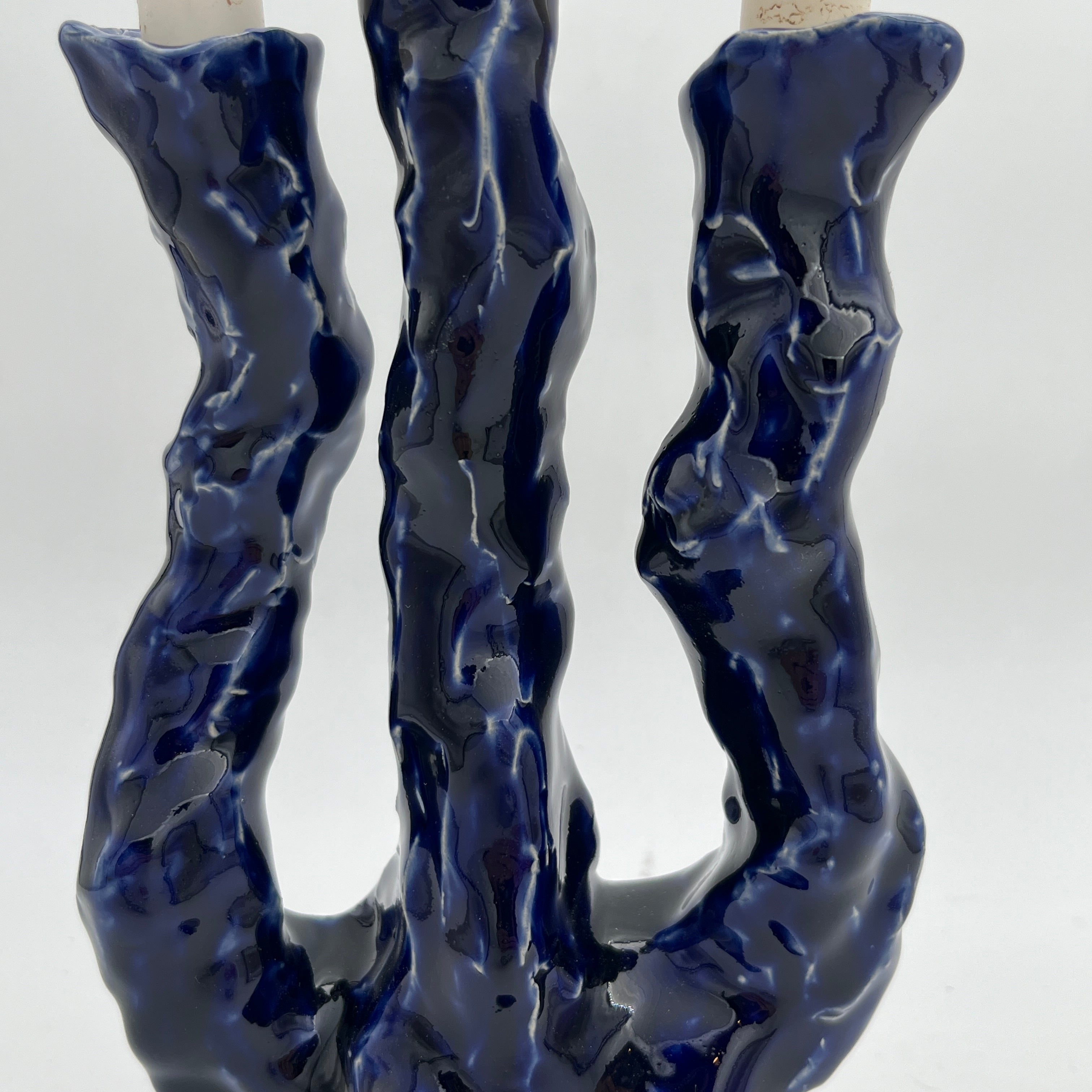 "Melt" Candelabra Cobalt Blue